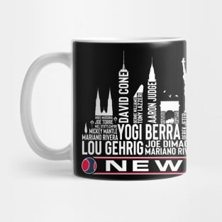 New York Baseball Team All Time Legends New York City Skyline New York Mug